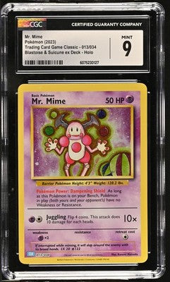 Mr. Mime CGC 9 Trading Card Game Classic 013/034