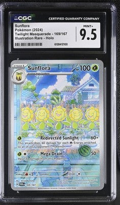 Sunflora Illustration Rare Twilight Masquerade 169/167 Mint+ CGC 9.5