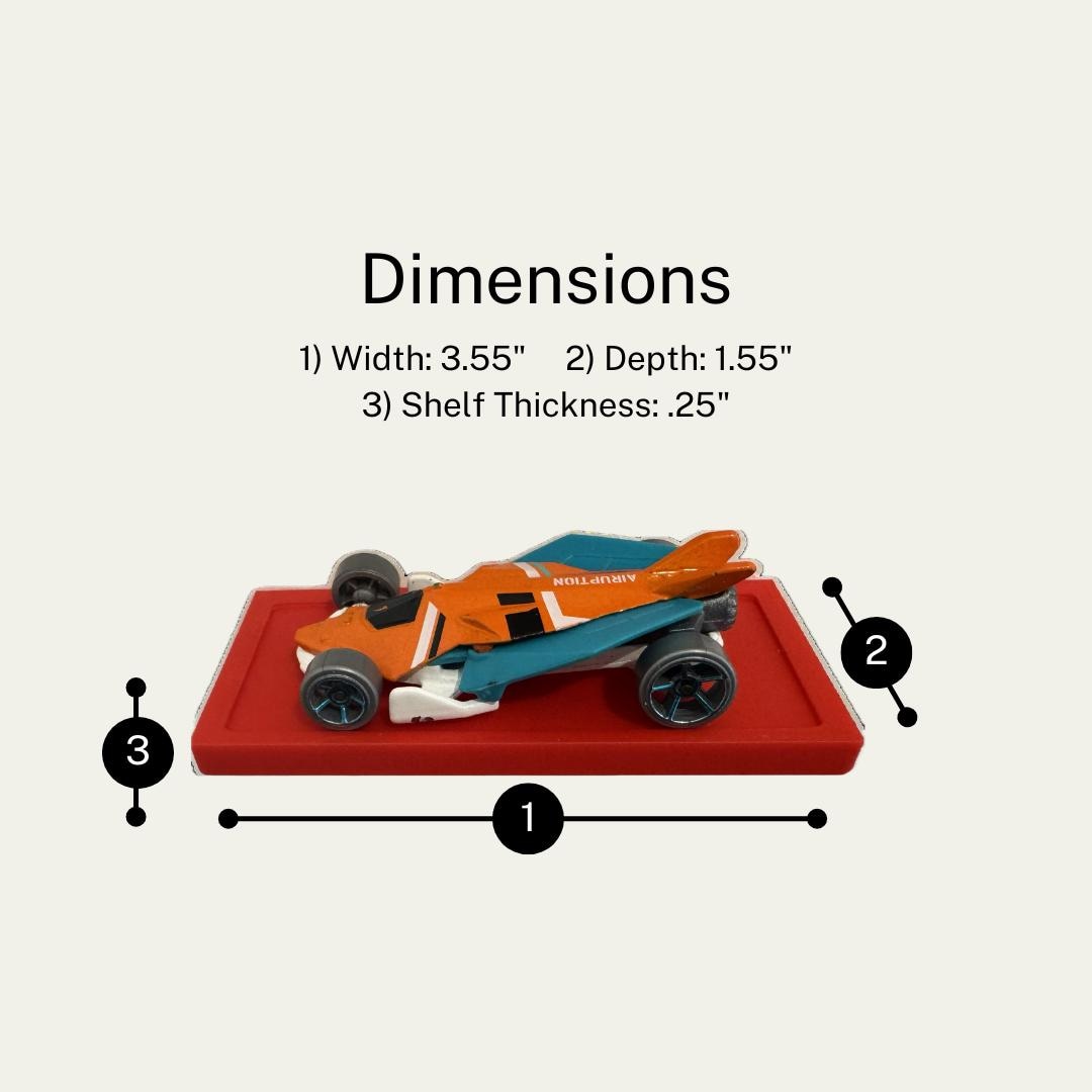 Floating Wall Shelf for Hot Wheels and Matchbox Cars | 1:64 Scale Diecast Display | Toy Car Mount Storage for Die-Cast Collectibles