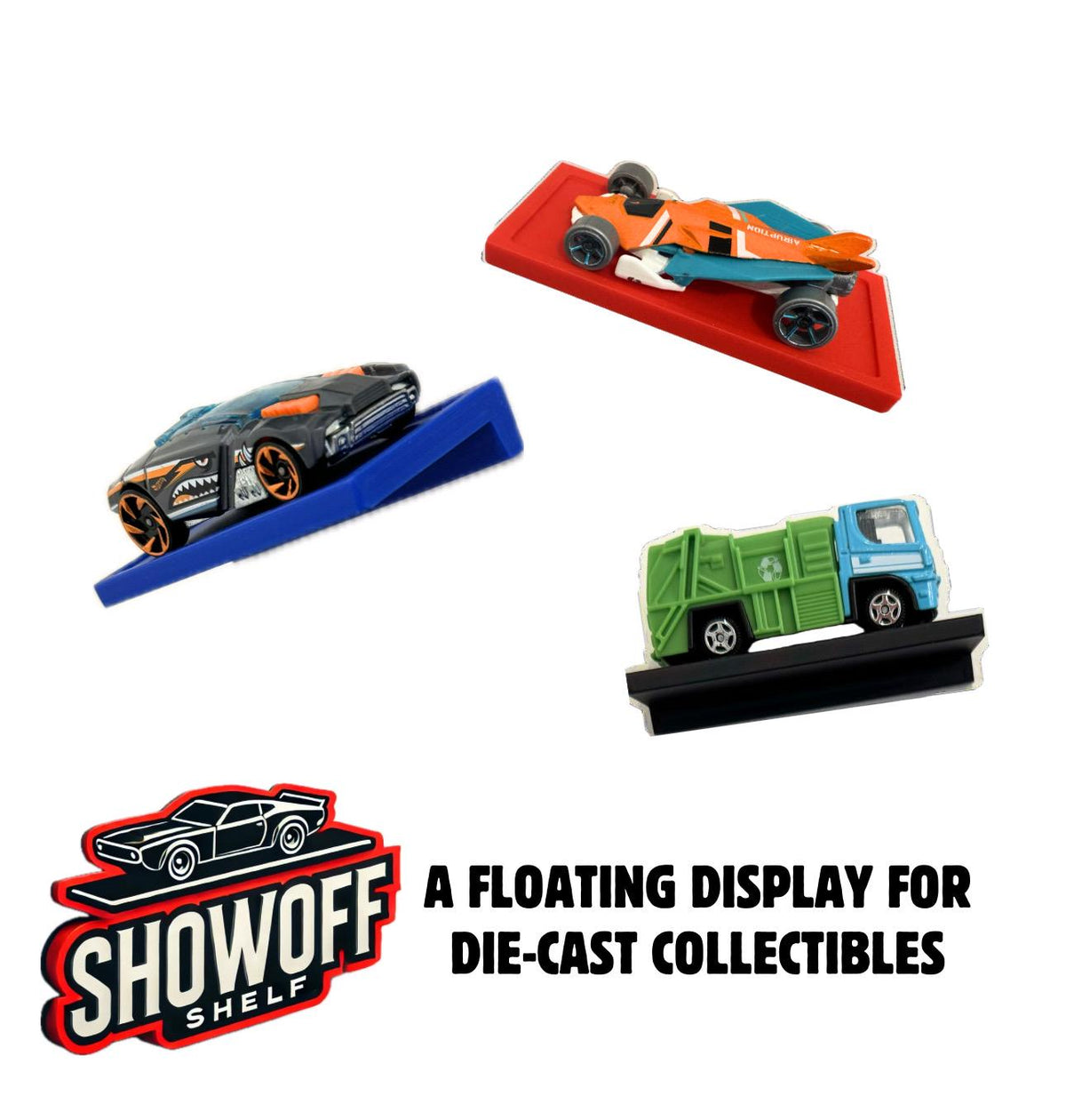 Floating Wall Shelf for Hot Wheels and Matchbox Cars | 1:64 Scale Diecast Display | Toy Car Mount Storage for Die-Cast Collectibles