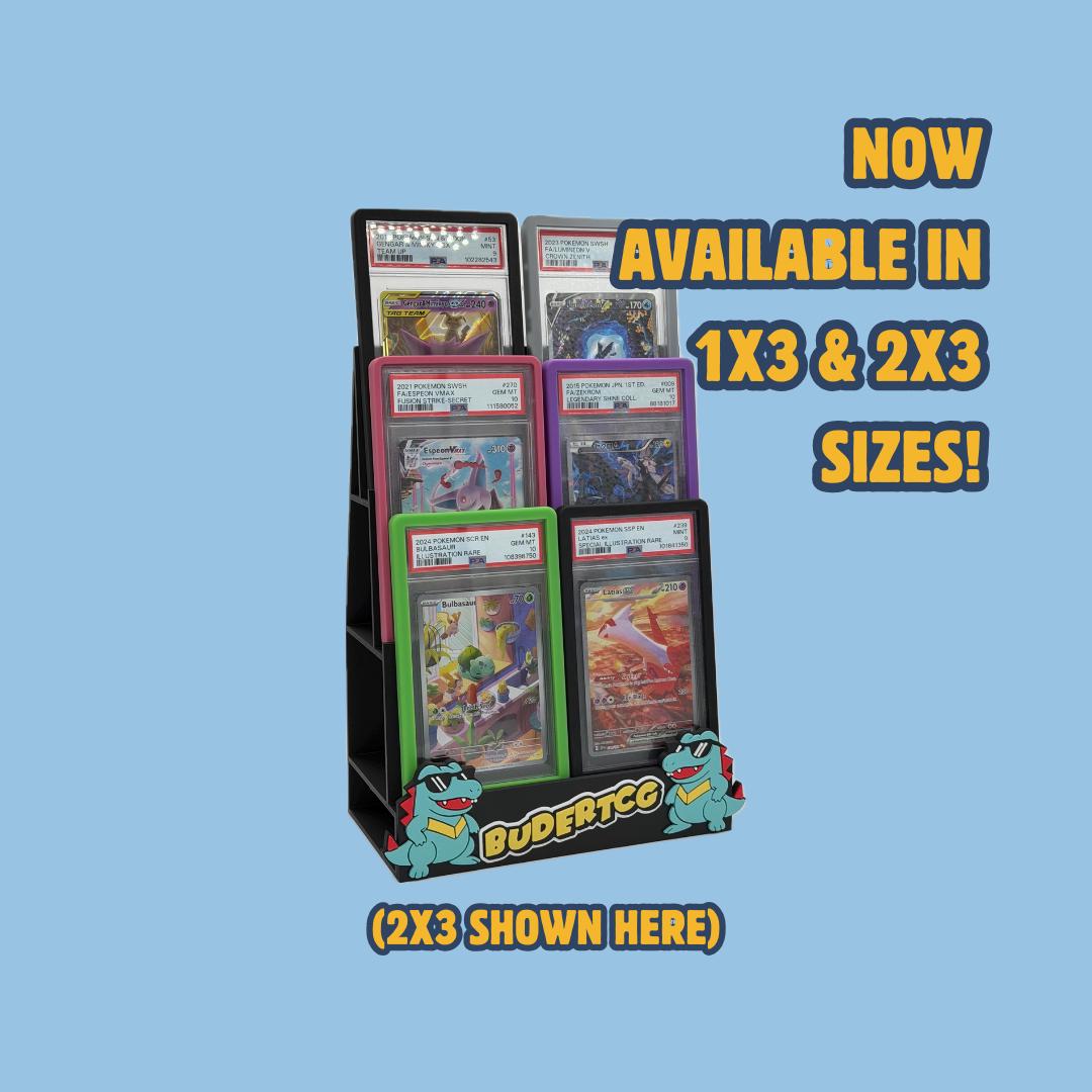 Custom Multi Tier Trading Card Stand Stadium | PSA Slabs Top Loaders Cardsaver | Whatnot TikTok eBay Live | Personalized TCG Pokémon Display