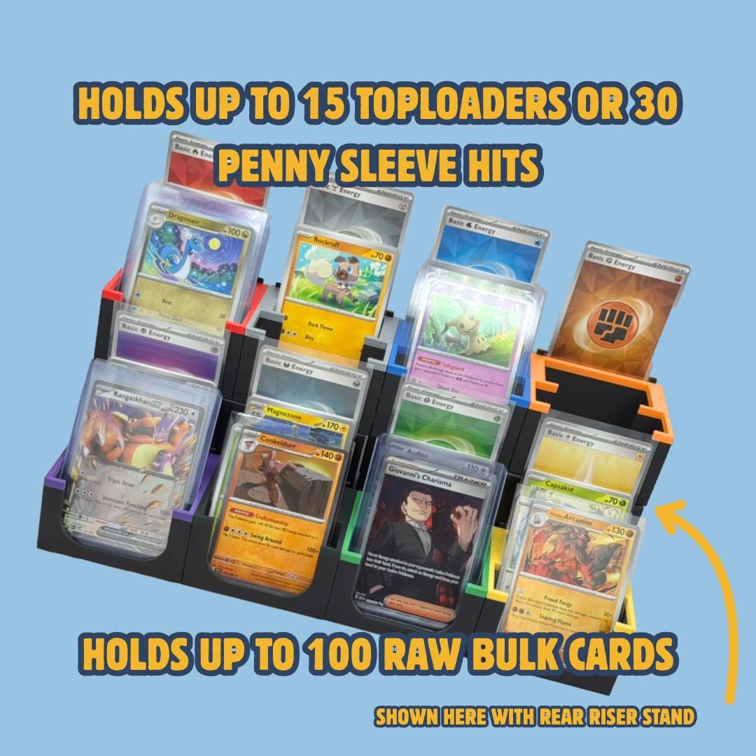 Energy Break Rip and Ship Organizer Sort Box Set for Live Stream | TCG Card Stand for Bulk and Hits | Whatnot TikTok eBay Live | Pokémon MTG