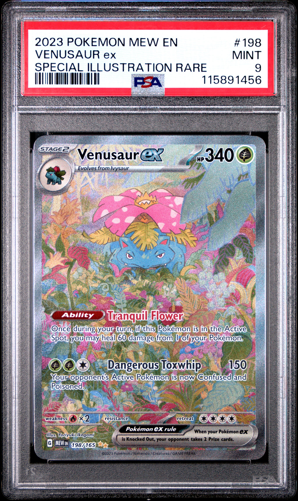 Venusaur Ex PSA MINT 9 Pokemon Mew En-151 198
